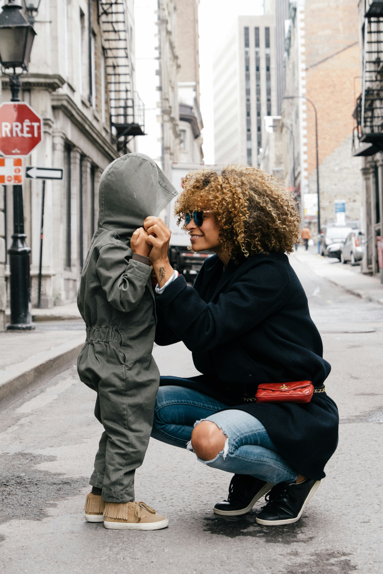 Caring presence on a city street